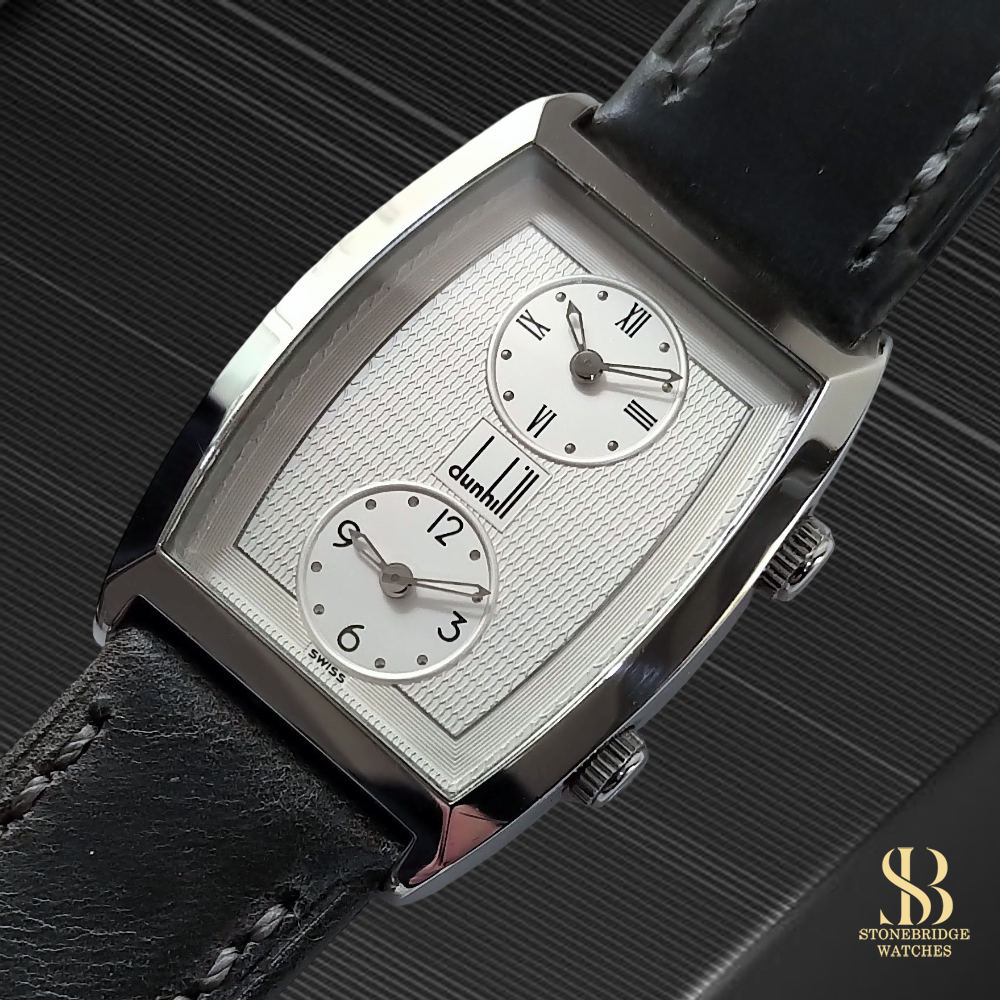 Dunhill Facet Dual Time / Silver Guilloch� Dial