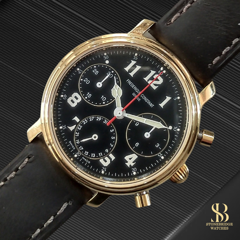 Fr�d�rique Constant Gold Chronograph (Black Dial)