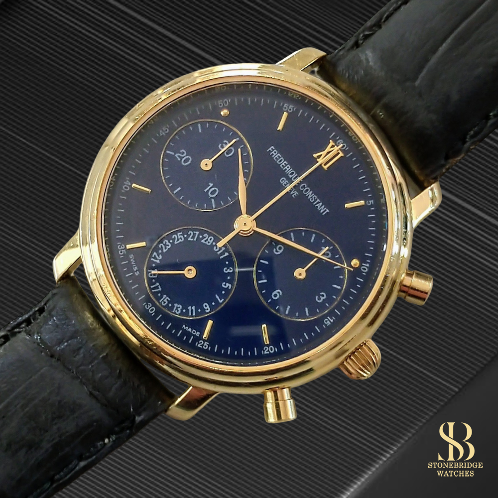 Frederique Constant Gold Chronograph (Blue Dial)